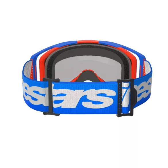 ALPINESTARS VISION 8 WORDMARK  SZEMÜVEG ROLL-OFF KÉK-PIROS, PIROS TÜKRŐS LENCSÉVEL