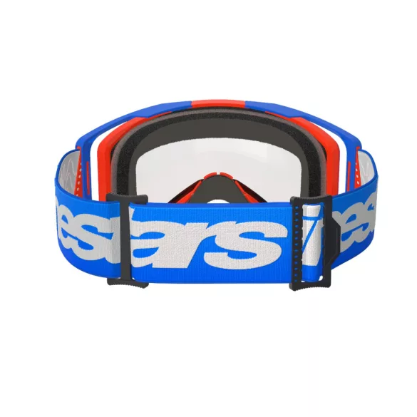 ALPINESTARS VISION8 WORDMARK  SZEMÜVEG ROLL-OFF KÉK-PIROS, VIZTISZTA LENCSÉVEL