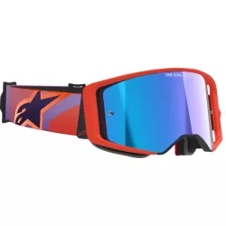   Alpinestars Supertech Vision Corp Piros/Lila szemüveg Kék tükrös lencsével