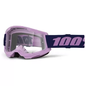 100% Strata 2 Motoros Szemüveg –Lila víztiszta lencsével