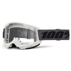   100% Strata 2 Motoros Szemüveg –Fehér , víztiszta lencsével