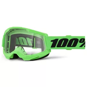 100% Strata 2 Motoros Szemüveg –Zöld, víztiszta lencsével