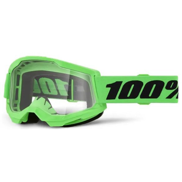 100% Strata 2 Motoros Szemüveg –Zöld, víztiszta lencsével