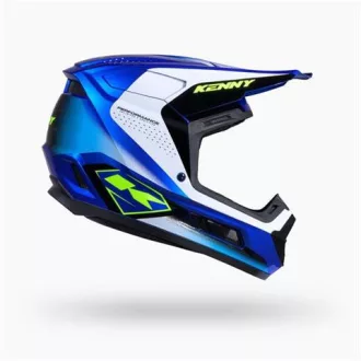   Kenny Performance Graphic Racing Blue cross/enduro bukósisak – Kék/fehér/fluo sárga – M