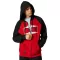 Fox emblem raglan ffi kapucnis zip pulóver , piros/fekete
