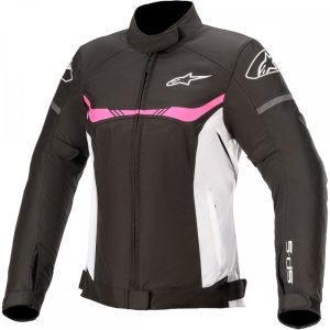 Alpinestars Stella T-SPS WATERPROOF női motorosbőrkabát, FEKETE-FEHÉR-PINK