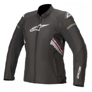 Alpinestars Stella T-GP Plus R v3 női motoroskabát, FEKETE-FEHÉR-FUKSZIA