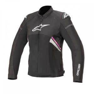 Alpinestars Stella T-GP Plus R v3 női motoroskabát, FEKETE-FEHÉR-FUKSZIA