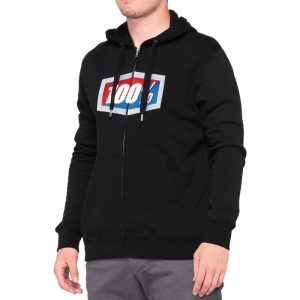 100% OFFICIAL FULL-ZIP HOODY BLACK S