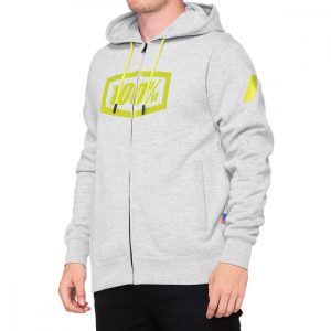 100% HOODY ZIP SYN GRY/HTR S