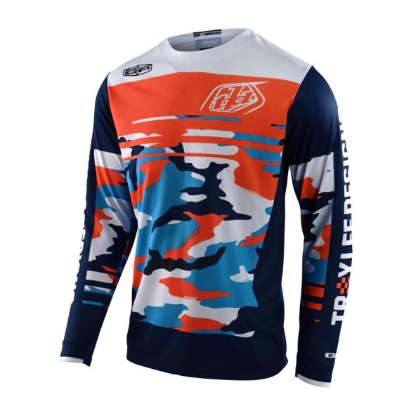 Troy lee designs GP Formula camo cross mez, sötétkék-narancs, S