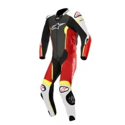   Alpinestars bőrruha 1-TEILER MISSILE TECH AIR COMPATIBLE fekete-fehér-piros-fluo