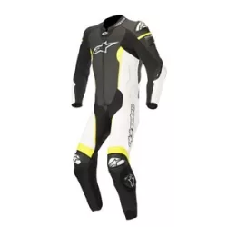   Alpinestars bőrruha 1-TEILER MISSILE TECH AIR COMPATIBLE fekete-fehér-fluo
