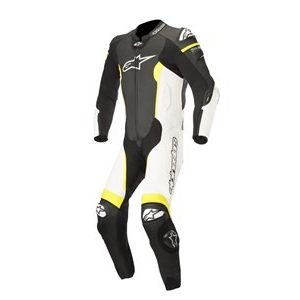 Alpinestars bőrruha 1-TEILER MISSILE TECH AIR COMPATIBLE fekete-fehér-fluo