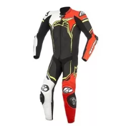   Alpinestars bőrruha 1-TEILER GP PLUS V2 fekete-fehér-piros-fluo