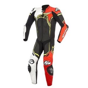 Alpinestars bőrruha 1-TEILER GP PLUS V2 fekete-fehér-piros-fluo