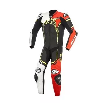   Alpinestars bőrruha 1 - teiler gp plus V2 fekete/fehér - piros - fluo