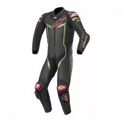   Alpinestars bőrruha LEDER 1-TEILER GP PRO V2 TECH AIR BAG fekete-zöld-piros