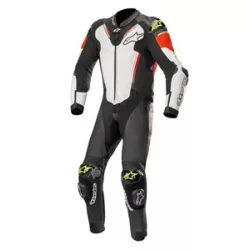   Alpinestars bőrruha 1-TEILER ATEM V3 fekete-fehér-piros-fluo