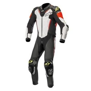 Alpinestars bőrruha 1-TEILER ATEM V3 fekete-fehér-piros-fluo