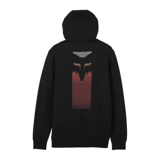 Fox flora fekete kapucnis zip pulóver
