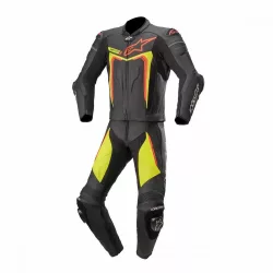  Alpinestars bőrruha 2-TEILER MOTEGI V3 fekete-fluo sárga-piros