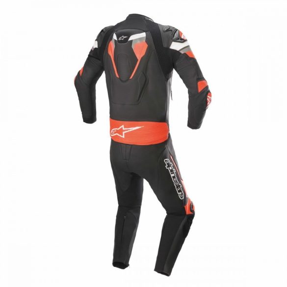 Alpinestars bőrruha 2- TEILER ATEM V4   fekete-sötétszürke-fluo piros