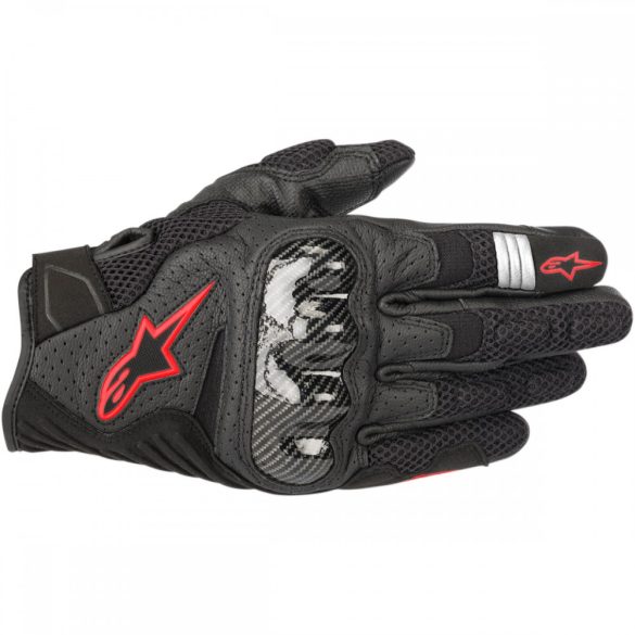 ALPINESTARS SMX-1 AIR V2 BŐR KESZTYŰ FEKETE-PIROS