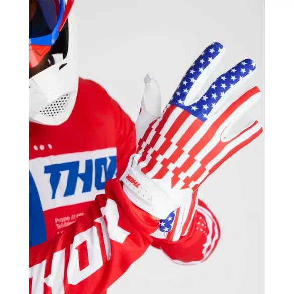 THOR LAUNCHMODE Patriot kesztyű fehér-piros