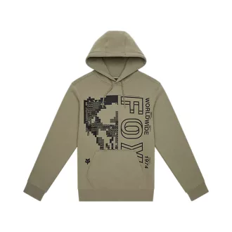 Fox Image Skull Fleece Po kapucnis pulóver