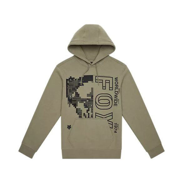 Fox Image Skull Fleece Po kapucnis pulóver