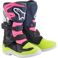   Alpinestars  Tech 3S cross csizma, Gyerek, sötétkék-fluo sárga-pink,  28