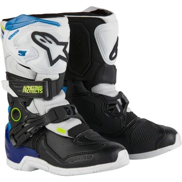 Alpinestars Tech 3S gyerek csizma fekete fehér kék 