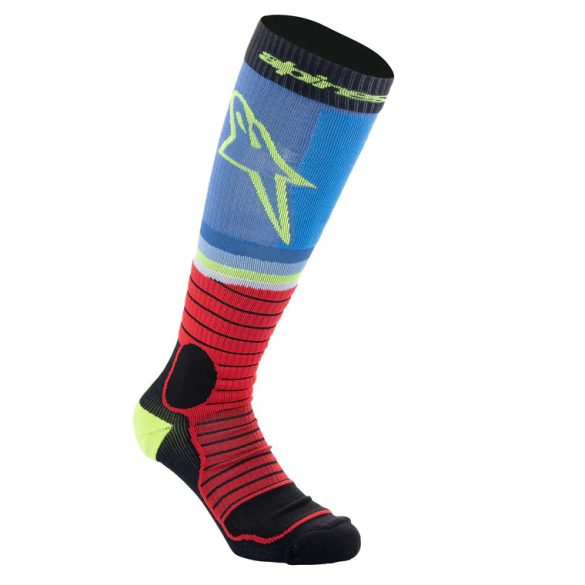 Alpinestars MX Pro zokni, piros-kek-fluo színben