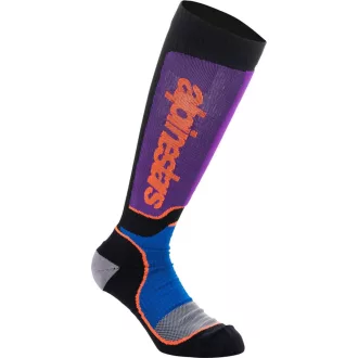 Alpinestars MX plus technikai zokni fekete/kék/narancs/Lila