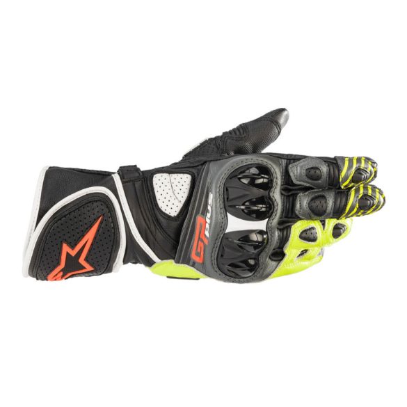 ALPINESTARS  GP PLUS R V2 BŐR KESZTYŰ SZÜRKE-FEKETE-FLUO SÁRGA-PIROS