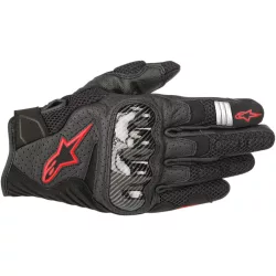 ALPINESTARS SMX-1 AIR V2 Fekete/Piros BŐR KESZTYŰ