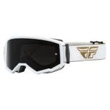 Fly Racing Zone szemüveg fehér-arany, sötét füst tükrös lencsével