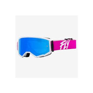 Fly Racing Zone szemüveg fehér-pink, kék tükrös lencsével