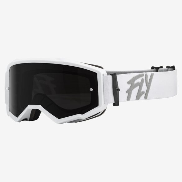 Fly Racing Zone szemüveg fehér, sötét füst tükrös lencsével