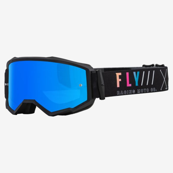 Fly Racing Zone S.E. szemüveg black-sunset, kék tükrös lencsével