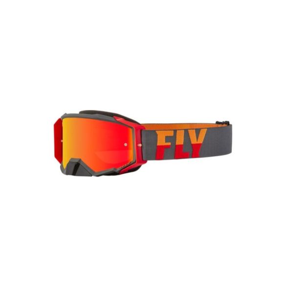 Fly Racing Zone Pro szemüveg grey-red,  piros tükrös lencsével