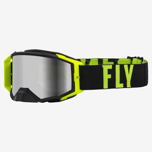 Fly Racing Zone Pro szemüveg fekete-fluo, ezüst tükrös lencsével