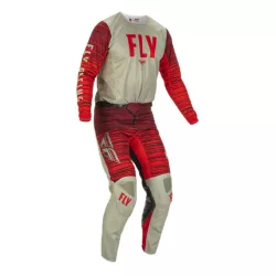 fly racing kinetic szürke-piros ruhaszett 38+2xl