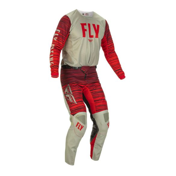 fly racing kinetic szürke-piros ruhaszett 38+2xl