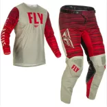 fly racing kinetic szürke-piros ruhaszett 38+2xl