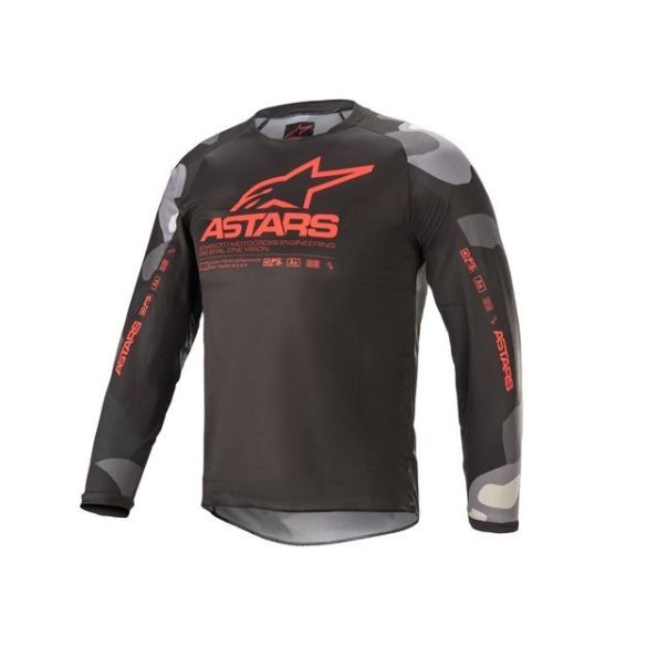 Alpinestars Racer Tactical  crossruha szett, Gyerek, szürke camo/fluo piros