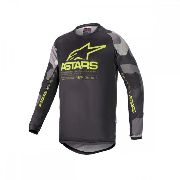 Alpinestars Racer Tactical  crossruha szett, Gyerek, szürke camo/fluo sárga