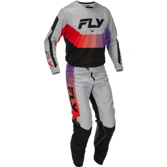   Fly Racing kinetic motoros ruhaszett - szürke/piros/Purple/fekete