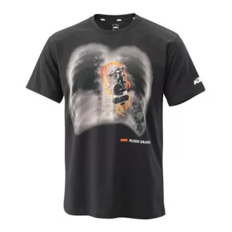 KTM narancs fluid tee fekete póló - 2XL méretben